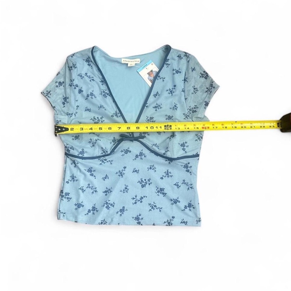 Aeropostale Blue Floral Blouse - Picture 4 of 6